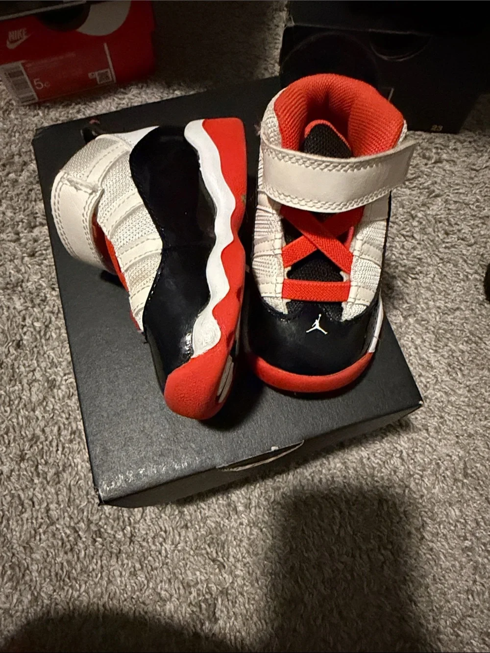 Jordan Toddler Black White Red High-Top Trainers